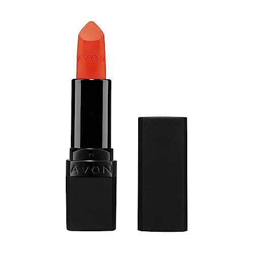 AVON Barra de Labios Ultra Matte - Tono Coral Fever - Enriquecido con Vitamina E, Aceite de Aguacate y Aceite de Sésamo - Cobertura Cómoda - No se cuartea ni se seca - SPF 15 - Color Coral