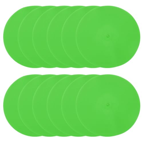 Marqueurs d'agilité plats vert PATIKIL 12 pcs pour exercices de vitesse PE en gymnase