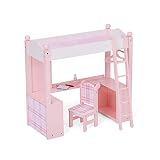 Sophia's Loft Bed, Desk, Chair and Accessories for 18' Dolls, Pink