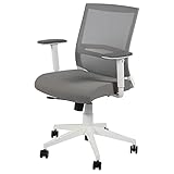 Compel Derby Mid Back Adjustable Ergonomic Mesh Computer Task Office Desk Chair with Seat Slider, White