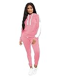 TOPSRANI Womens Sweatsuits Tracksuit Two Piece Outfits Casual Color Block Jogging Sweat Suits Matchi