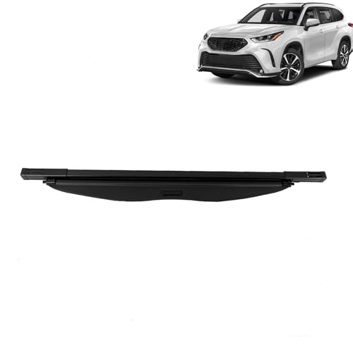 WUSILILU Retractable Trunk Cargo Cover Luggage Shade Shield for 2020-2022 Toyota Highlander Black