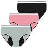 Adiwo Mutande Mestruali Assorbenti, Mutande Donna per Ciclo Mestruale con Slip, Lavabili e Riutilizzabili con Protezione Integrata, per Giorno e Notte, Flusso Abbondante, Taglia M, 3 Confezioni