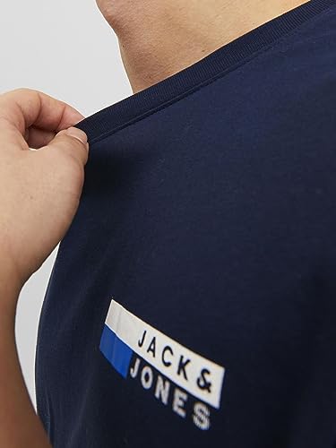 JACK & JONES Herren Rundhals T-Shirt JJECORP Logo - Regular Fit S M L XL XXL, Größe:XL, Farbe:Navy Blazer P4 Small Print 12233999 – Ansicht 6
