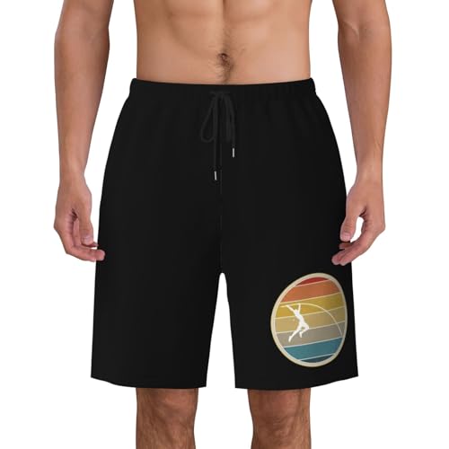 Retro Pole Vault Mens Swim Trunks Quick Dry Board Shorts 7