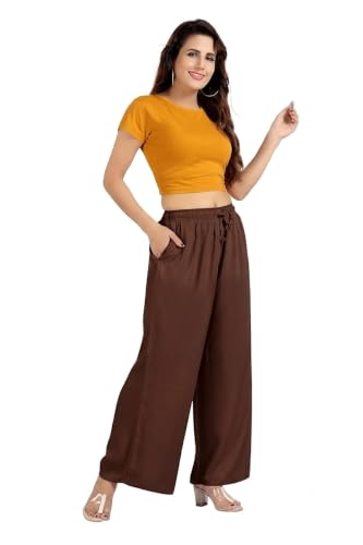 Image of BENKILS Women's Cotton Reyon Regular Fit Palazzo Pants - Available Size - M to 6XL