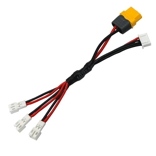 3X JST-PH2.0 to XT60 Parallel Battery Charging Cable 12cm for Mobula 6 7 Tinyhawk ? M6D D6PRO SCX24 RC Car Batteries with PH2.0 Plugs