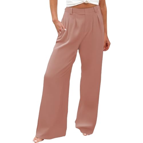 Pantalon ample rose 7/8 pour femme chic et décontractée en été