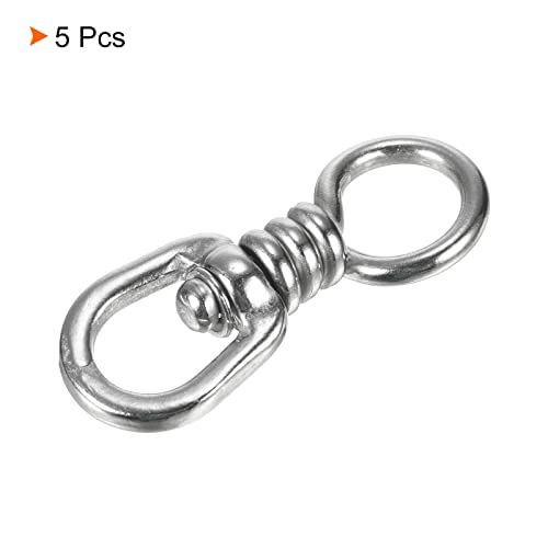 PATIKIL Fishing Swivel, 5 Pack 363lb Stainless Steel Hook Lure Connector for Saltwater Fishing Silver - Image 3