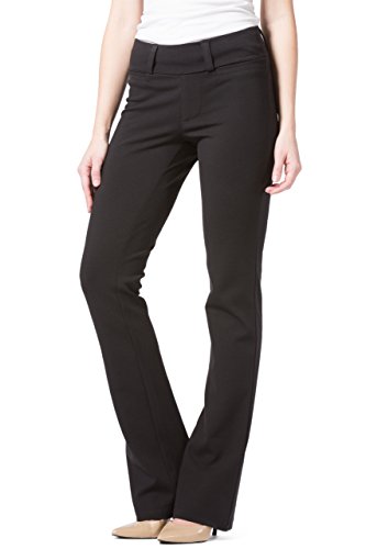 Fishers Finery Women's Ecofabric Ponte Stretch Knit Bootcut Dress Pant, Pull On Mid Rise - New and Improved Fit