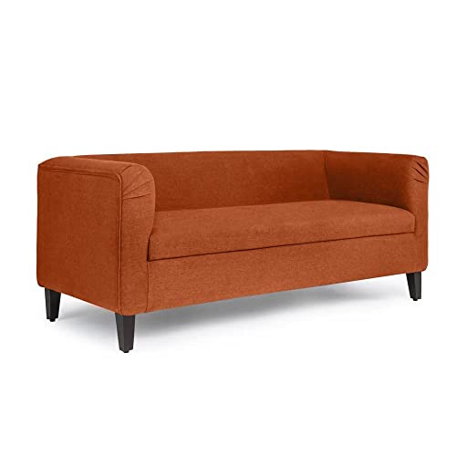 Image of Wakefit Sofa Set | 3 Year Warranty | Sofa 4 Seater, 4 Seater Sofa for Living Room, Wooden Sofa Set, Sofa Set 2+1+1 Seater - Miami(Tahoe : Terracotta)