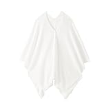 無印良品 UVカット強撚コットンボレロ ボタン付き ユニセックス大人 DD0JFA6S 白 130×100cm