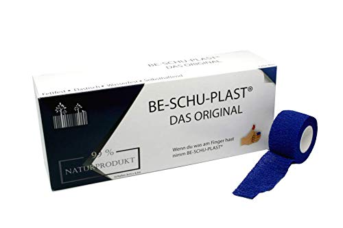 BE-SCHU-PLAST - wiązka na palec, 1 opakowanie po 10 rolek, kolor: niebieski, 4,5 m x 3 cm