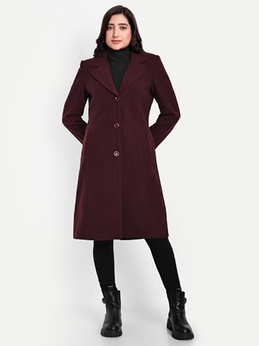 Image of HAUTEMODA Women's Winter Coat Trench Long Sleeves Over Coat With Pocket single Breasted
