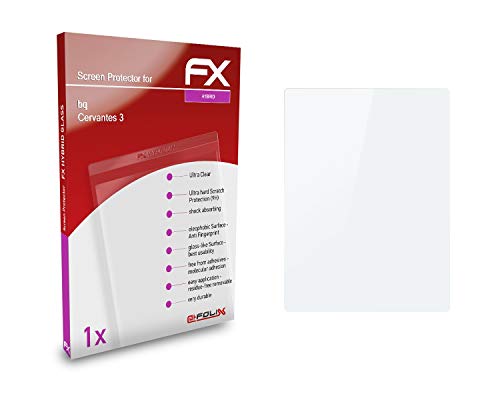 atFoliX Lámina Protectora de plástico Cristal Compatible con bq Cervantes 3 Película Vidrio, 9H Hybrid-Glass FX Protector Pantalla Vidrio Templado de plástico