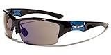 X Loop Mens Sports Triathalon Cycling Golf Boating Sunglasses - xl841 (Black w Blue)
