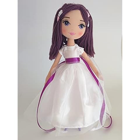 Drimydolls Muñeca de Comunión Selene Vestido Blanco Lazo Morado Cover