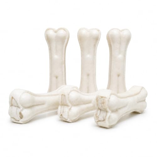 Image of Rawhide Dog Chew Bones 4 Inch (250g) | Long Lasting Chew Sticks for Dogs | Dental Cleaning Treat | Calcium Rich Puppy & Adult Dog Treat