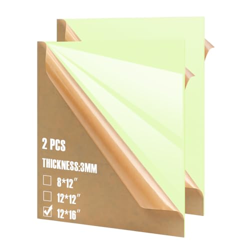 Image of 2-Pack Pistachio Green Cell Cast Acrylic Sheets, 11.8x15.7 x 1 /8 in | Pastel Color, Glossy /Matte Finish for Laser Cutting, Engraving & DIY Crafts