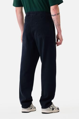 Image of SNITCH Men Casual Jeans | Relaxed Fit Straight Leg Washed Pattern & Drawstring Closure | 100% Cotton Denim Fabric for All Day Comfort & Everyday Wear