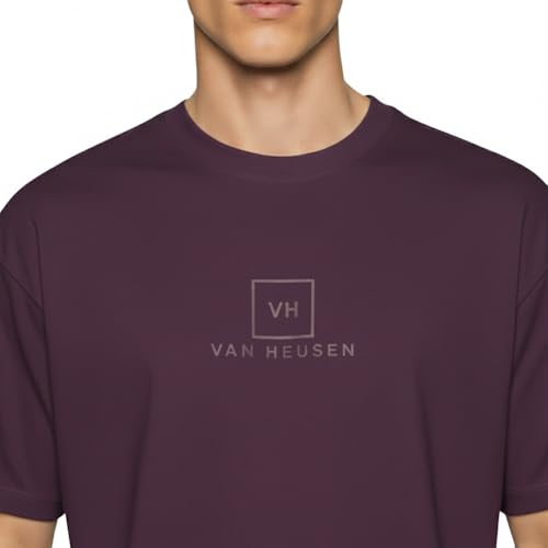 Image of Van Heusen Men's Premium Cotton Oversized Drop Shoulder Brand Logo T-Shirt