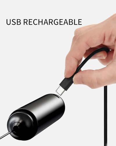 Image of CIRCLE JOY Rechargeable Milk Frother Hanheld with Stand, Dual Coil Whisk Head Electric Coffee Frother, Portable Hand Frother Wand Drink Mixer for Matcha Lattes Cappuccino, Kitchen Gifts, Black