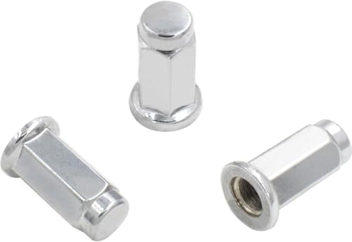 Image of Wheel Accessories Parts 3 /8 inch-24 Thread Bulge Acorn 1.26 inch Long Lug Nuts 17mm Hex Fits Polaris Big Boss Magnum Ranger 6X6