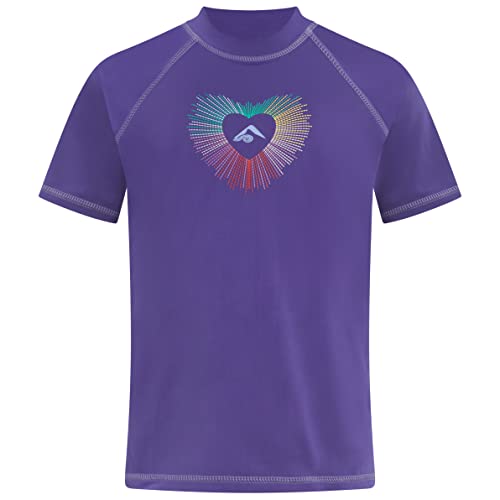 Image of Kanu Surf Girls' Jade Rash Guard UPF 50+ Sun Protection Short Sleeve Swim Shirt