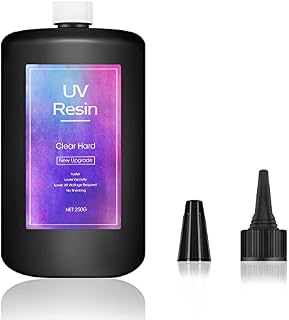 NEWEST UPGRADE UV Resin Crystal Clear 1min Quick Ultraviolet Solar Curing Epoxy Resin Glue Super Transparent No Yellowing for Resin Mold Jewelry Making DIY Pendants Earrings Bracelets Crafts, Net 250g