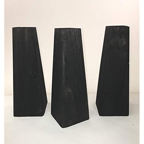 set 3 Wood vases Black ready for your Dried grasses and Flowers 26 cm tall Cover
