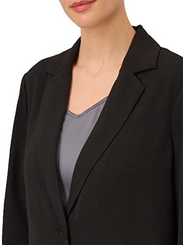 Adrianna Papell Women's Tall Size Ruched 3/4 Sleeve One Button Notch Blazer4