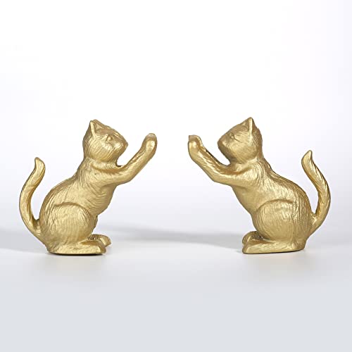 Ambipolar Dekorative Buchstütze, Robustes Gusseisen, Vintage-Regaldekoration, Gold, T3-66