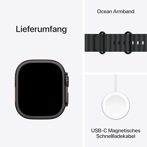 Apple Watch Ultra 2 [GPS + Celular, 49mm] Titanium Case with Black Ocean Band, One Size (Renewed) - Image 5