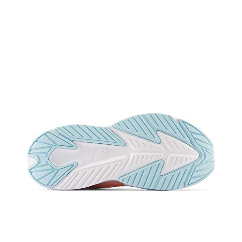 New Balance Tênis infantil unissex Rave Run V2 com cadarço, Toranja/azul alvejante/Hi-lite, 1 X-Wide