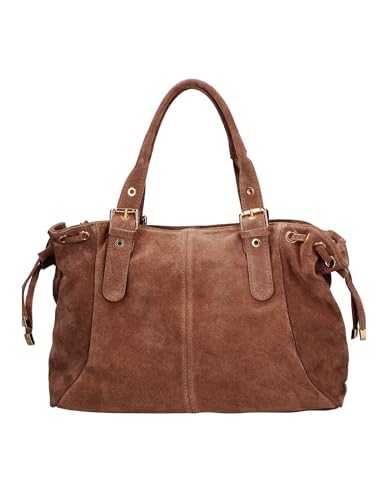 Sac à bandoulière pour femme en daim grand format cabas cuir fourre-tout