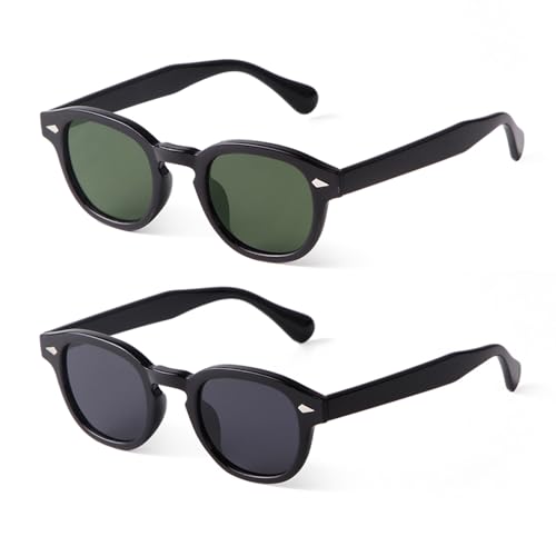Image of Vintage Retro Round Sunglasses for Men Women Classic Circle Sun Glasses Tinted Fashion Shades