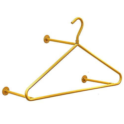 Perchero montado en la pared para colgar ropa comercial desmontable estante de secado de tuberías industrial estante de armario (color: dorado)