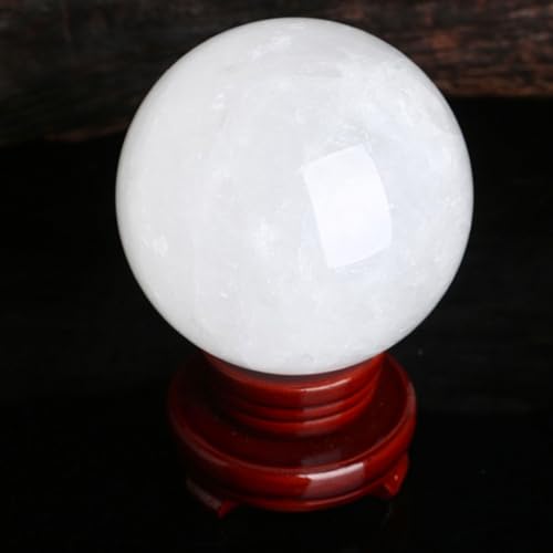 Sphère de quartz blanc de qualité supérieure 50mm avec socle élégant
