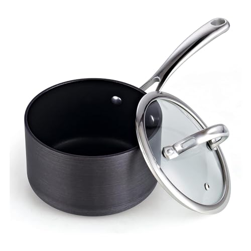 Cooks Standard 2-Quart Hard Anodized Nonstick Saucepan with Lid, Black by Cooks Standard - Used condition - US$21.24
