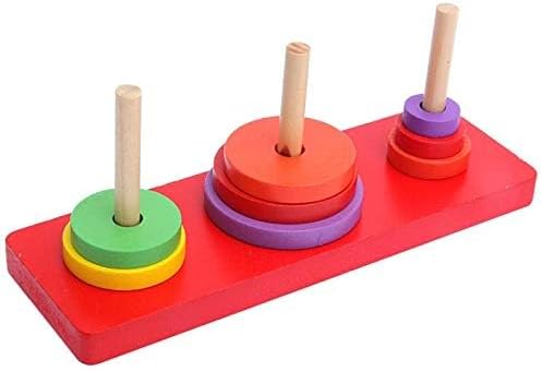 Miniatura 2 de Hanoi Puzzle Tower of Hanoi Rompecabezas de madera Rompecabezas de 8 anillos Hanoi Tower