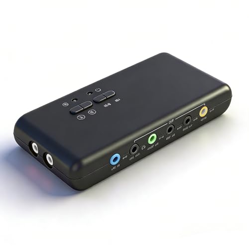 Ticfox Scheda audio esterna USB 7.1 a 8 canali USB Soundbox esterno digitale compatibile con 12 Mbps, suono surround dinamico 3D, compatibile con PC laptop desktop (nero)