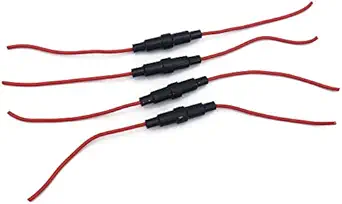 Electronic Spices Pack of 5 Fuse Holder Inline Screw Type With 1015 18 AWG Wire