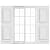 Mid America 00021463001 Standard Size Williamsburg Double Panel Shutter (Per Pair), 14 3/4"W x 63"H, White