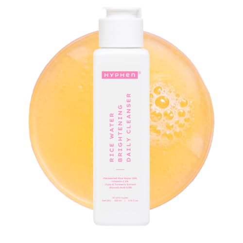 Hyphen 10% Rice Water Brightening Face Wash | With 1% Vitamin C, 0.5% Glycolic Acid & Yuzu Extract | Reduces Dark Spots & Pigmentation | For All Skin*