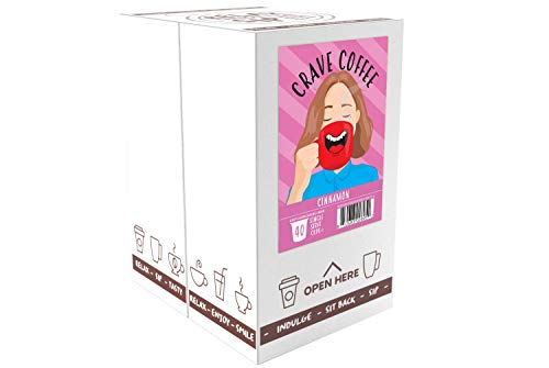 Image of Crave Beverages Flavored Coffee Pods Compatible with 2 K-Cup Brewers, Single Serve Cinnamon, 40 Count