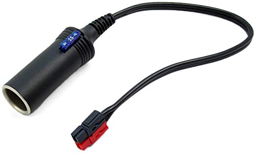 Powerwerx Cigarette Lighter Socket with Internal 15A ATC Fuse and Powerpole PP15 Connector, SOC-PP