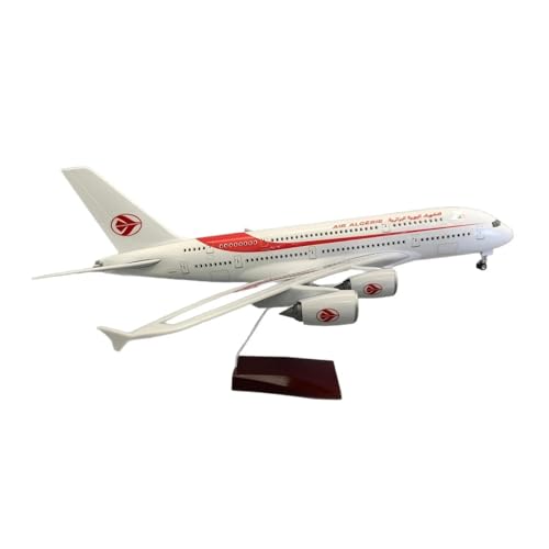 Modelo avión Air Argelia A380 resina decorativo de 47cm con luz LED para salón o despacho