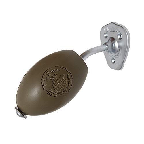 Wall Mounted Rotating French Soap Holder - Brushed Matte Stainless Steel - with Savon de Marseille Argan Oil 270g