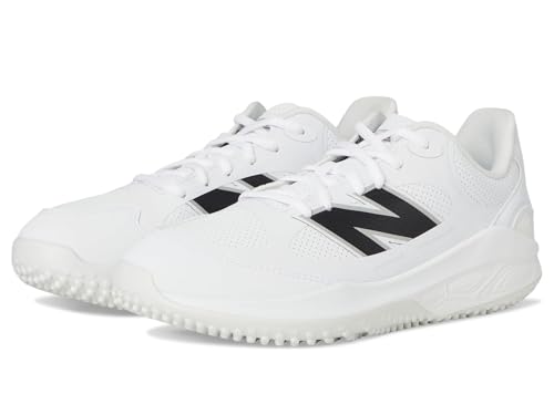New Balance Men's Fresh Foam 3000 V7 Turf-Trainer Baseball Shoe, White Synthetic/Black, 11