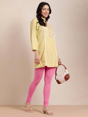 Image of TWIN BIRDS Tailored Cut and Classic Fit Super Stretchable Elastane Fabric Churidar Leggings for Women